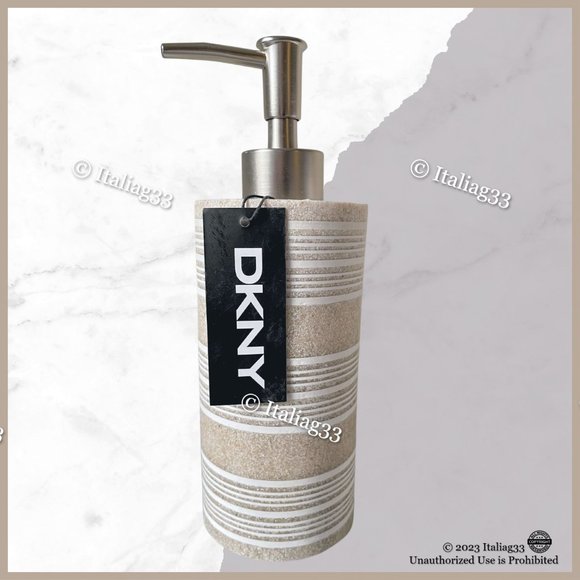 DKNY Soap Pump, Toothbrush Holder, Tumbler Bathroom Accessory 3Pc Set Sand Tan - Picture 3 of 16